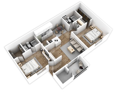 two bedroom, two bath